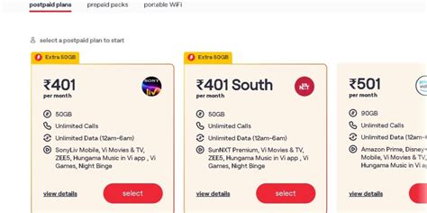 vodafone postpaid bill plan